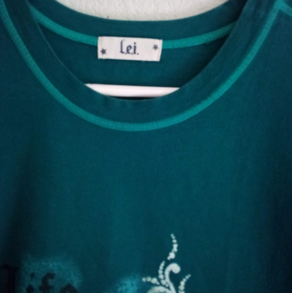 💙VINTAGE Lei turquoise blue Gorgeous baby tee - Picture 3 of 6